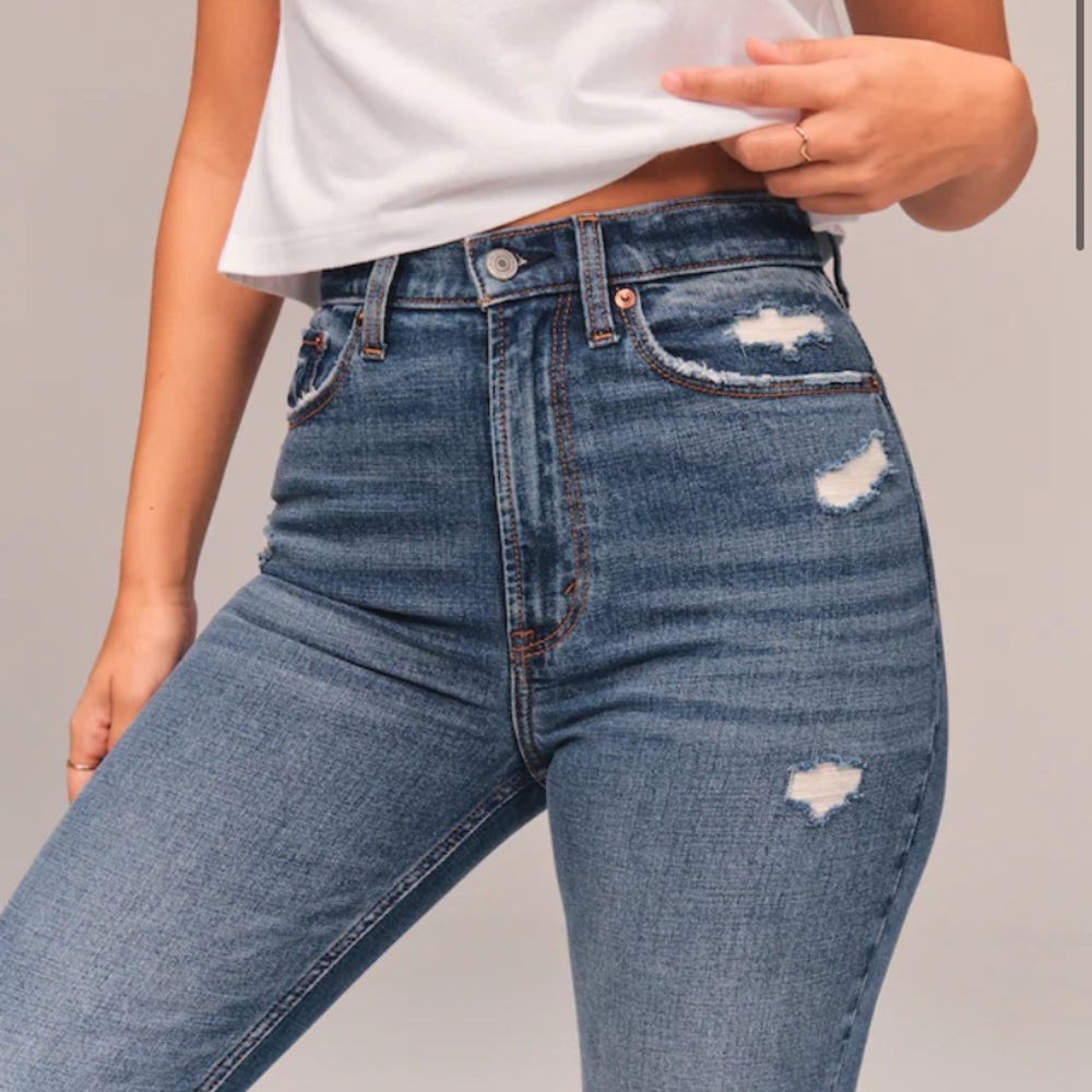 Abercrombie Ankle Straight High Rise Jeans